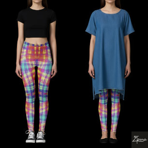 Kleurrijke Schotse Ruit Stijl Leggings