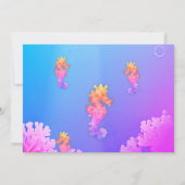 Kleurrijke Seahorse Party uitnodiging (Achterkant)