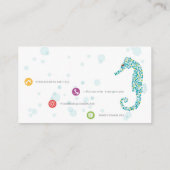 Kleurrijke Seahorse Stippen Abstracte Illustratie Visitekaartje (Achterkant)