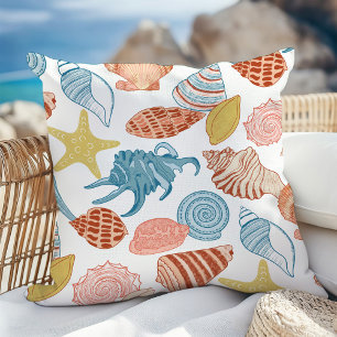 Kleurrijke Seashells Beach Zomer Buitenkussen