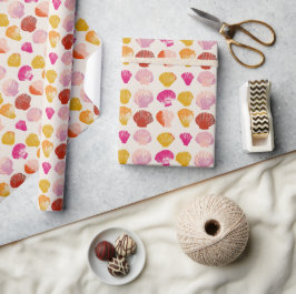 Kleurrijke Seashells Nautical Ocean Beach Zomer Cadeaupapier