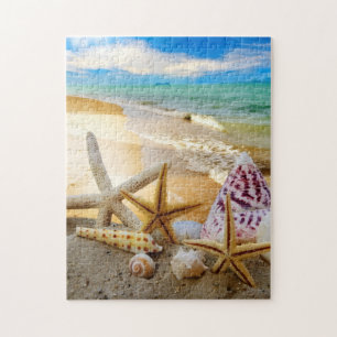Kleurrijke Seashells op het strand 252 stuk puzzel