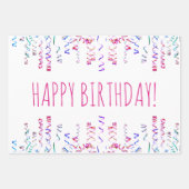 Kleurrijke Sequins en Streamers op maat Inpakpapier Vel (Voorkant 3)