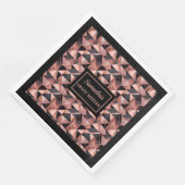 Kleurrijke servetten Roze goud glitters & Zwart (Hoek)