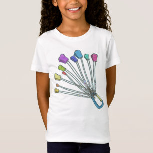 Kleurrijke set klimmende noten t-shirt