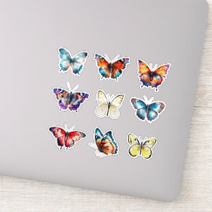 Kleurrijke Set van 9 Vlinder Stickers