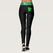 Kleurrijke Shamrock met Pinch Me Print Stretchy Leggings (Achterkant)