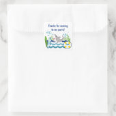 Kleurrijke Shark Beach dank u Vierkante Sticker (Tas)