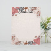 Kleurrijke Shell Border op Tan Briefhoofd (Staand voorkant)