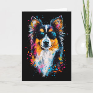 Kleurrijke Shetland Sheepdog Gezicht Cute Puppy Ho Kaart