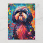 Kleurrijke Shih Tzu Briefkaart (Voorkant)