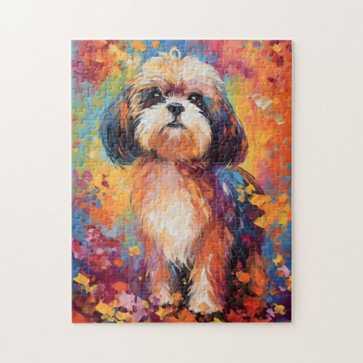 Kleurrijke Shih Tzu Legpuzzel (Verticaal)