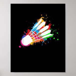 Kleurrijke Shuttle Badminton Poster