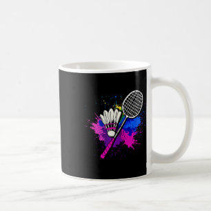 Kleurrijke Shuttle Racket Badminton Speler Koffiemok
