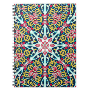 Kleurrijke Sierlijke Rozet Mandala Kunst Notitieboek