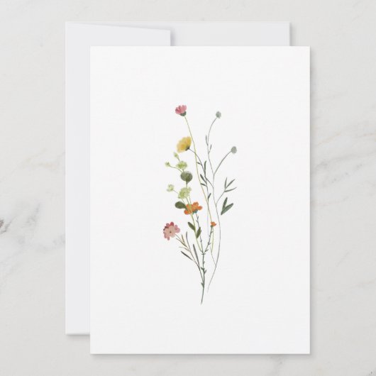 Kleurrijke sierlijke wilde bloemen 30e verjaardags kaart (Achterkant)