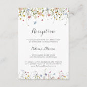 Kleurrijke sierlijke wilde bloemen bruiloft recept informatiekaartje (Voorkant)