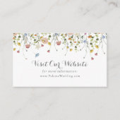 Kleurrijke sierlijke wilde bloemen bruiloft websit informatiekaartje (Voorkant)