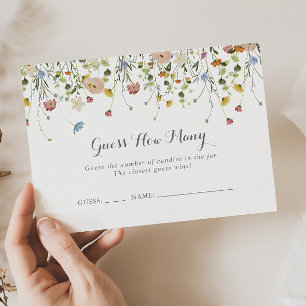 Kleurrijke sierlijke wilde raden hoeveel spel Kaar Visitekaartje