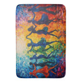 Kleurrijke silhouetten dansen badmat (Voorkant Verticaal)