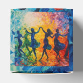 Kleurrijke silhouetten dansen bedankdoosjes (Bovenkant)