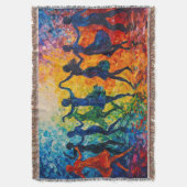 Kleurrijke silhouetten dansen deken (Voorkant Verticaal)