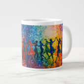 Kleurrijke silhouetten dansen extra grote beker (Voorkant rechts)