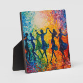 Kleurrijke silhouetten dansen fotoplaat (Voorkant)