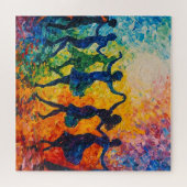 Kleurrijke silhouetten dansen legpuzzel (Horizontaal)