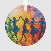 Kleurrijke silhouetten dansen ornament (achterkant)