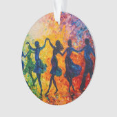 Kleurrijke silhouetten dansen ornament (voorkant)