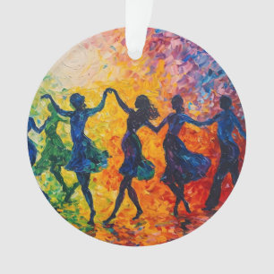Kleurrijke silhouetten dansen ornament
