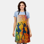 Kleurrijke silhouetten dansen schort (Gedragen)