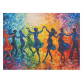 Kleurrijke silhouetten dansen tafelkleed (Voorkant (Horizontaal))