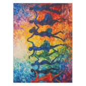 Kleurrijke silhouetten dansen tafelkleed (Voorkant)