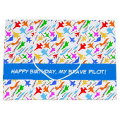 kleurrijke silhouetten van het patroon van militai groot cadeauzakje (Voorkant)