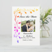 Kleurrijke sinaasappels met foto-opslagdatum Kaart (Staand voorkant)