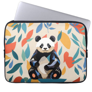 Kleurrijke Sitting Panda Beer Matisse geïnspireerd Laptop Sleeve