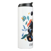 Kleurrijke Sitting Panda Beer Matisse Geïnspireerd Thermosbeker (Gedraaid links)