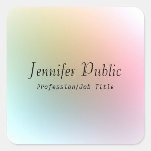 Kleurrijke Sjabloon gecalligrafeerde Script-tekst Vierkante Sticker