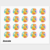 Kleurrijke Sjabloon Handgeschreven Dank u Script Ronde Sticker (Vel)