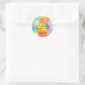 Kleurrijke Sjabloon Handgeschreven Dank u Script Ronde Sticker (Tas)