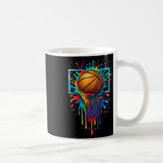 Kleurrijke Sketll Kleurensplash Hoop Net Slam Dunk Koffiemok