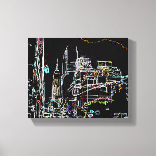 Kleurrijke skyline in Manhattan Canvas Afdruk