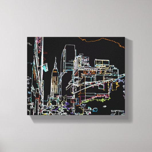 Kleurrijke skyline in Manhattan Canvas Afdruk (Voorkant)