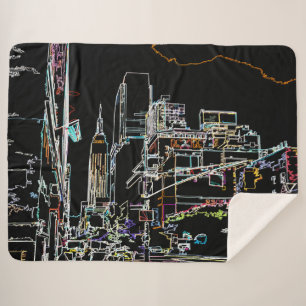 Kleurrijke skyline in Manhattan Sherpa Deken