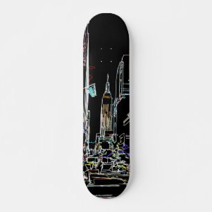 Kleurrijke skyline in Manhattan Skateboard