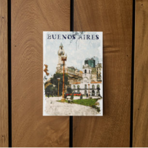 Kleurrijke skyline van Buenos Aires Argentinië Briefkaart