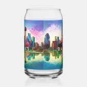 Kleurrijke skyline van Dallas Blikvorm Glas (Rechts)