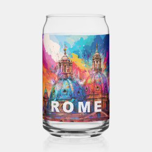 Kleurrijke skyline van de kathedraal van Rome Blikvorm Glas